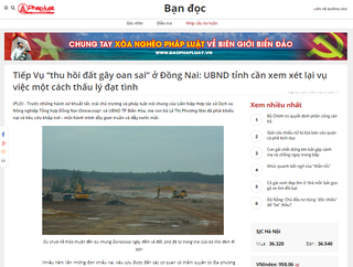 Phản hồi “Vụ thu hồi đất gây oan sai ở Đồng Nai”: Chủ tịch UBND tỉnh chỉ đạo làm rõ vụ việc