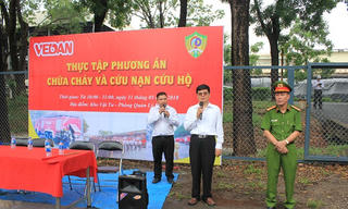 Vedan Việt Nam tích cực thực tập phương án chữa cháy và cứu nạn cứu hộ