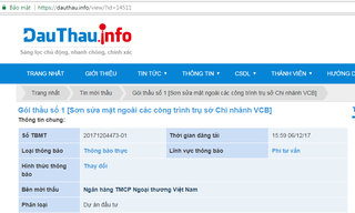 Vietcombank cố tình “ẩn” thông tin mời thầu?