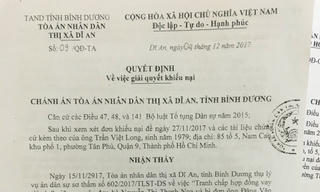 TAND Thị xã Dĩ An (Bình Dương): “Áp dụng biện pháp khẩn cấp tạm thời” có đúng luật?