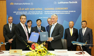 Vietnam Airlines và Lufthansa Technik hợp tác bảo dưỡng động cơ phụ tàu bay Airbus A350