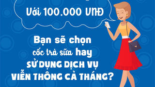 Với 100.000 VNĐ bạn sẽ chọn cốc trà sữa hay sử dụng dịch vụ viễn thông cả tháng?