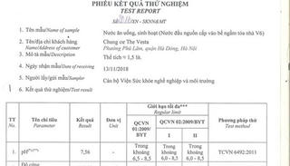 Cư dân The Vesta bức xúc vì nước có giun, amoni vượt giới hạn