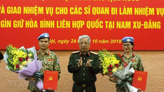Thêm 2 sỹ quan đi làm nhiệm vụ gìn giữ hòa bình tại Phái bộ Nam Sudan