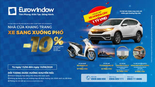 Cơ hội trúng ô tô 1 tỷ đồng khi mua sản phẩm Eurowindow