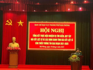 Giai đoạn 2021 - 2025, Hải Phòng tìm kiếm, quy tập được hơn 2.400 bộ hài cốt liệt sĩ