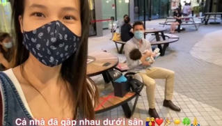 Xúc động khoảnh khắc mẹ con Hoàng Oanh đoàn tụ chồng ngoại quốc