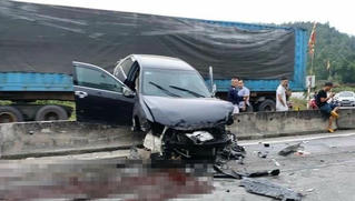 Ô tô Camry nát đầu vì tránh đàn bò sang đường