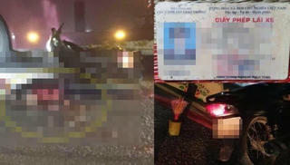 Xe máy va chạm xe đầu kéo, một cán bộ  công an ở Tuyên Quang tử vong 