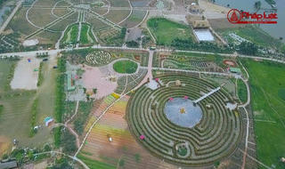 Ngắm mê cung hoa lớn nhất Việt Nam từ trên cao
