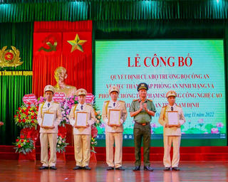 Nam Định: Công bố thành lập phòng an ninh mạng và phòng, chống tội phạm sử dụng công nghệ cao