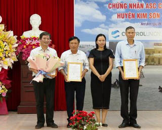 Công bố chứng nhận tiêu chuẩn quốc tế ASC cho vùng ngao nguyên liệu ở Ninh Bình