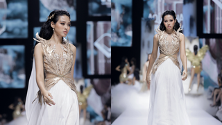 Hoa hậu Việt Nam Đỗ Thị Hà diện đồ nữ thần Hy Lạp catwalk 