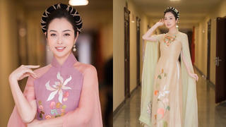 Jennifer Phạm khoe dáng chuẩn U40 với áo dài ôm sát