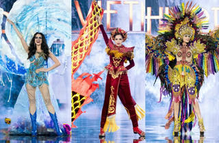 Lê Hoàng Phương và thí sinh Miss Grand International 2023 ấn tượng trong đêm Trang phục dân tộc 
