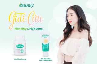 Bộ đôi giải quyết mụn lưng-mụn ngực hiệu quả: Gel ngừa mụn toàn thân & Viên uống Esunvy