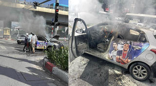 Xe ô tô bất ngờ cháy dữ dội khi đang lưu thông 