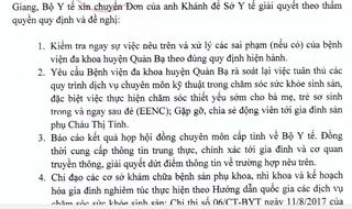 Bộ Y tế yêu cầu báo cáo trường hợp thai nhi tử vong ở BV Đa khoa Quản Bạ