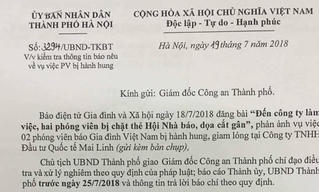 Chủ tịch UBND Tp Hà Nội yêu cầu xử lý nghiêm vụ hai phóng viên bị hành hung