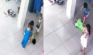 Bé trai 17 tháng tuổi nằm bất động bị các bạn giẫm, đạp lên người ở trường mầm non