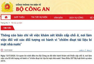 Khởi tố vụ án chiếm đoạt tài liệu bí mật Nhà nước ở TP Hà Nội