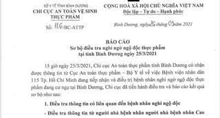 Kết quả điều tra ban đầu về vụ nghi ngộ độc pate chay khiến 1 người tử vong