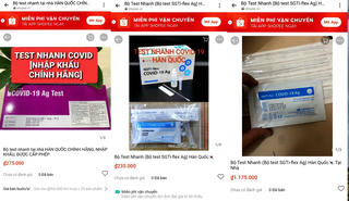 Tràn lan kit test nhanh COVID-19 trên mạng