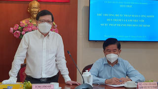 Thứ trưởng Bộ Tư pháp Mai Lương Khôi thăm, làm việc với Sở Tư pháp TP HCM
