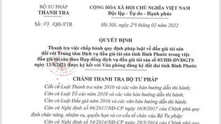 Người của Tân Hiệp Phát thông đồng dìm giá trong đấu giá đất: Thanh tra Bộ Tư pháp vào cuộc