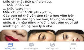 Trào lưu làm đẹp miễn phí  - đừng thấy rẻ mà ham