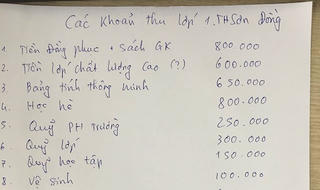 Chủ tịch UBNDTP Hà Nội yêu cầu kiểm tra làm rõ 18 khoản thu tại Trường Tiểu học Sơn Đồng