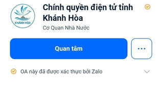 Giới thiệu trang Zalo “Chính quyền điện tử tỉnh Khánh Hòa”