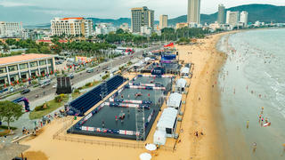 “Đã mắt” xem các vận động viên tranh tài tại Giải Thi đấu Teqball Thế giới 2024