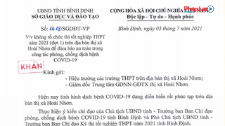 Bình Định không tổ chức thi tốt nghiệp THPT đợt 1 ở thị xã Hoài Nhơn