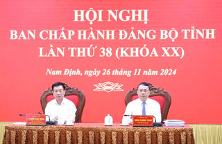 Ban chấp hành Đảng bộ tỉnh Nam Định tổ chức hội nghị lần thứ 38 khóa XX