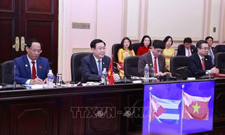 Chủ tịch Quốc hội Vương Đình Huệ hội đàm với Chủ tịch Quốc hội Cuba