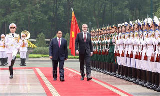 Thủ tướng Phạm Minh Chính chủ trì Lễ đón Thủ tướng Cộng hòa Séc thăm chính thức Việt Nam