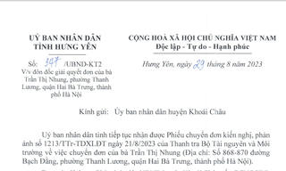 Vụ đòi đất tại Liên Khê (Khoái Châu, Hưng Yên): UBND tỉnh đôn đốc giải quyết