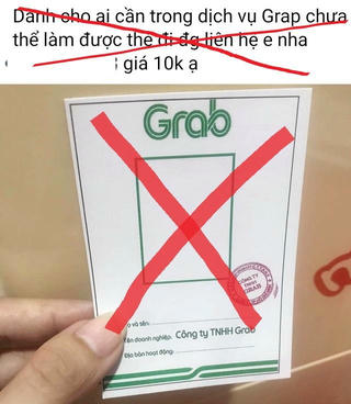 Cảnh báo việc làm giả thẻ Grab để thay giấy đi đường