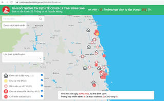 Bản đồ thông tin dịch tễ COVID-19 tỉnh Bình Định vận hành từ ngày 1/7