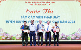 Bình Định: 3 thí sinh đạt giải Nhất Cuộc thi Báo cáo viên pháp luật, tuyên truyền viên pháp luật giỏi năm 2024