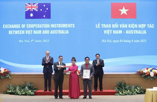Thủ tướng hai nước Việt Nam, Úc chứng kiến lễ công bố đường bay thẳng TP HCM - Brisbane
