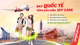 Vietjet tặng bảo hiểm Sky Care cho khách bay quốc tế 