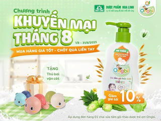 Ưu đãi chào tháng 8 cùng sữa tắm gội thảo dược trẻ em Ongbi