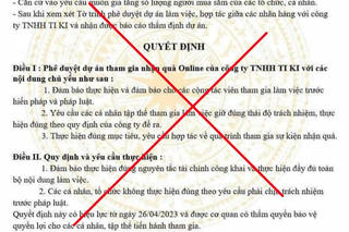 Cảnh báo giả mạo Bộ Công Thương về việc phê duyệt dự án tham gia nhận quà online