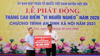 Huyện Việt Yên (Bắc Giang): Hơn 1,3 tỷ đồng ủng hộ Quỹ “Vì người nghèo” 