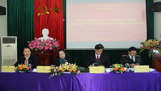 Thứ trưởng Nguyễn Khánh Ngọc làm việc với Sở Tư pháp, Cục Thi hành án dân sự Lạng Sơn