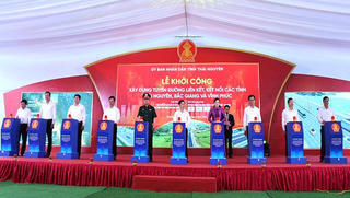 Khởi công dự án đường liên kết vùng Thái Nguyên - Bắc Giang - Vĩnh Phúc