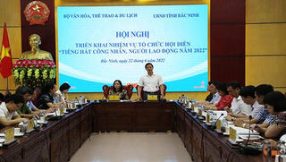 Bắc Ninh triển khai nhiệm vụ tổ chức Hội diễn “Tiếng hát công nhân, người lao động năm 2022”