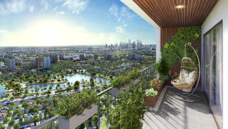 Trồng cây và tập golf ngay tại ban công giúp quên hết muộn phiền